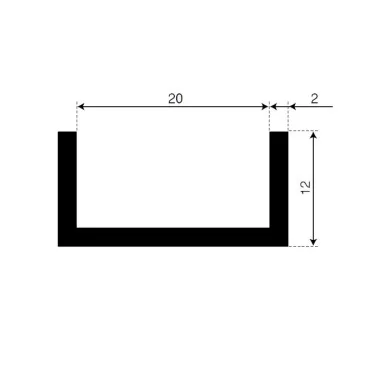 U-Profil 15mm Gummi