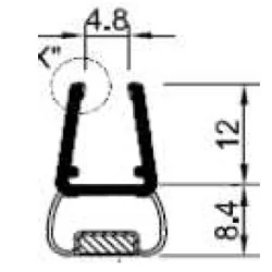 Duschprofil 180° magnetisk dörrprofil