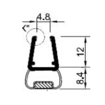 Duschprofil 180° magnetisk dörrprofil