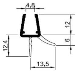 Duschprofil 320 12mm med topptätning