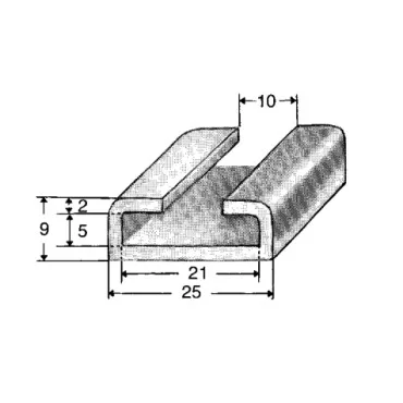 Skena i aluminium - 21/10mm