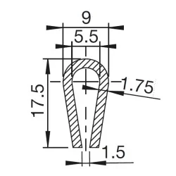 U-Profil - 5.5mm - AVRUNDAD