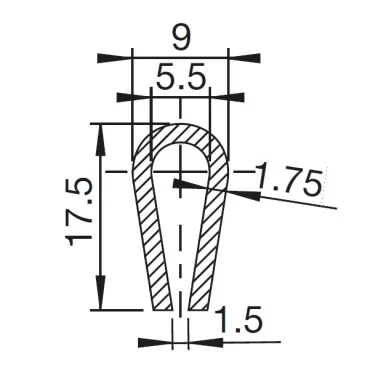 U-Profil - 5.5mm - AVRUNDAD