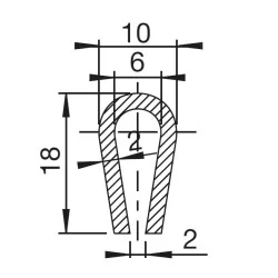 U-Profil - 6mm - AVRUNDAD