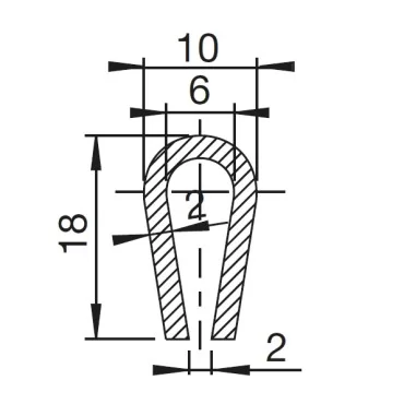U-Profil - 6mm - AVRUNDAD
