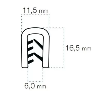Kantlist - 3-5mm - PVC - GRÅ