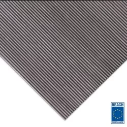 3mm - Smalräfflad grå gummimatta - 1200mm