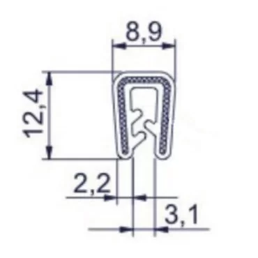 Kantlist 0,5-2,5mm Svart Silikon