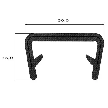 Kantlist - 20-23mm - PVC - SVART
