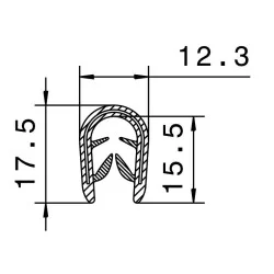 Kantlist - 4-6mm - PVC - SVART