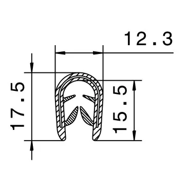 Kantlist - 4-6mm - PVC - SVART