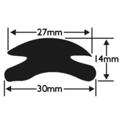 Inläggslist - PVC74 - Svart