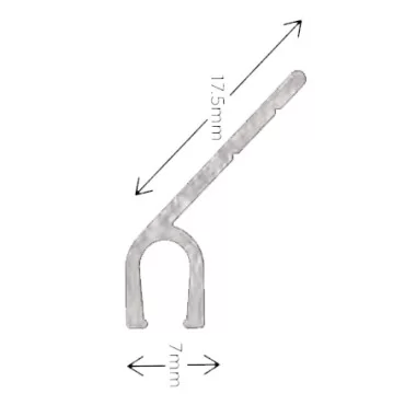 Borstlist 45 Gr. i aluminium 30mm - 3 meter