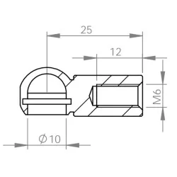 Bollhuvud för Ø10mm Stål