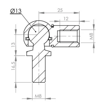 Kulfäste komplett Ø13mm Stål