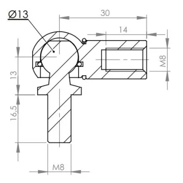 Kulfäste komplett Ø13mm Stål