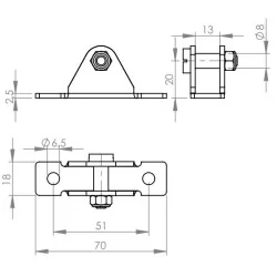 Ögonhållare Ø8mm Stål