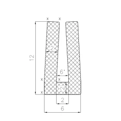 U-Profil 2mm Gummi