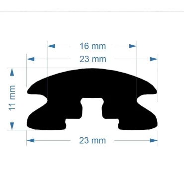 Indlægsliste PVC Sort