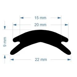 Inläggslist - PVC114 - Svart