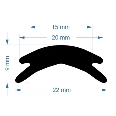 Inläggslist - PVC114 - Svart