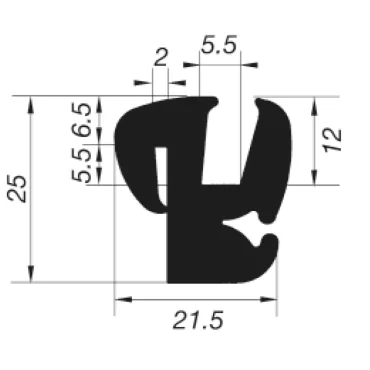 G5-6/P2mm S-Type Fönsterprofil