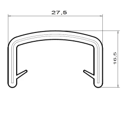 Kantlist - 17-20mm - PVC - SVART