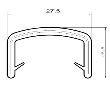 Kantlist - 17-20mm - PVC - SVART