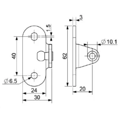 Vinklad bollhållare ø10mm