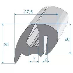 G6-7/P2mm S-Type Fönsterprofil