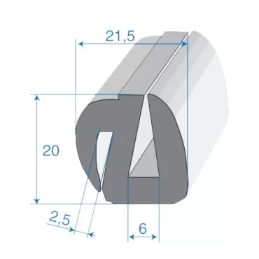 G6/P2-3mm S-Type Fönsterprofil
