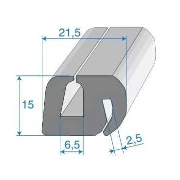 G6-7/P2-3mm S-Type Fönsterprofil