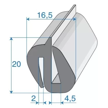 G4-5/P2mm S-Type Fönsterprofil