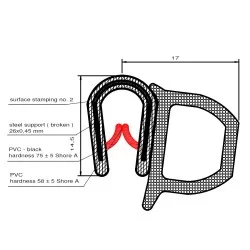 Kantlist med sidotätning - 1,5-4mm - 3051DU