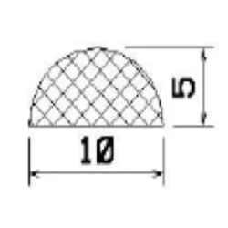 10x5mm Halvrund