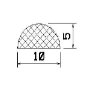 10x5mm Halvrund