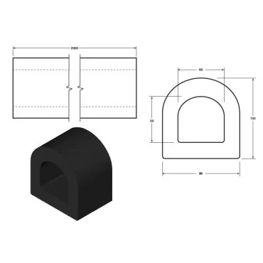 D-formad 98x102mm - 2M - NR/SBR