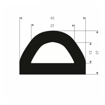 D-formad relingslist - 42x27mm EPDM