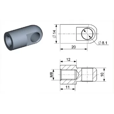 Öga Ø8,1mm Stål