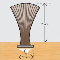 Flexibel borstlist 12mm - GRÅ