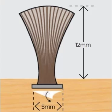 Flexibel borstlist 12mm - GRÅ