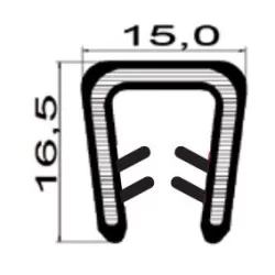 3,5-8mm Kantlist POM Svart