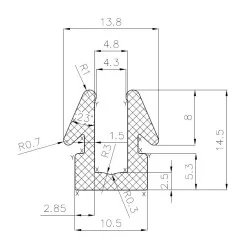 U-Profil 4mm Gummi