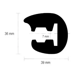 L35 Relingslist Svart