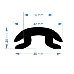 Inläggslist - PVC1614 - Svart