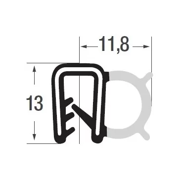 1-3mm Kantlist SILIKON Grå