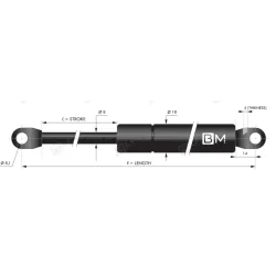 Gasfjäder 180mm 8/18mm...