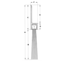 30/14mm Børsteliste Alu.