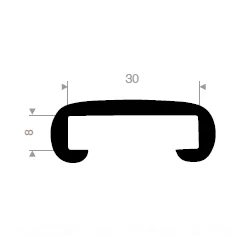 Gelænderliste 30mm Sort