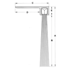 50/25mm 1m Borstlist Alu.